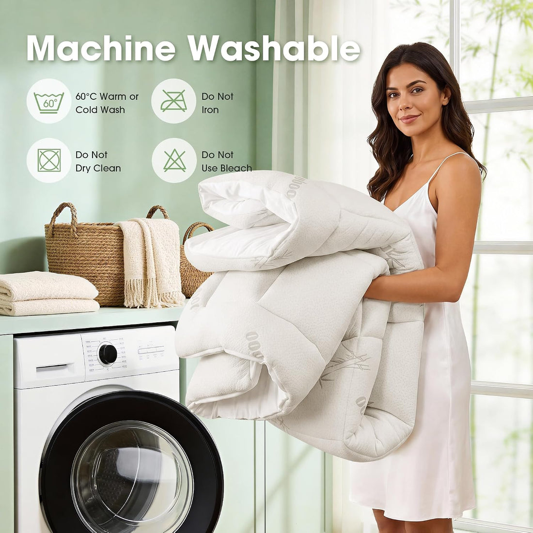 Machine washable mattress pad