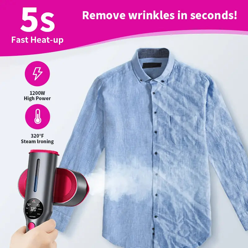 7-Mode Handheld Garment Steamer with LED Display – Portable Travel Steamer