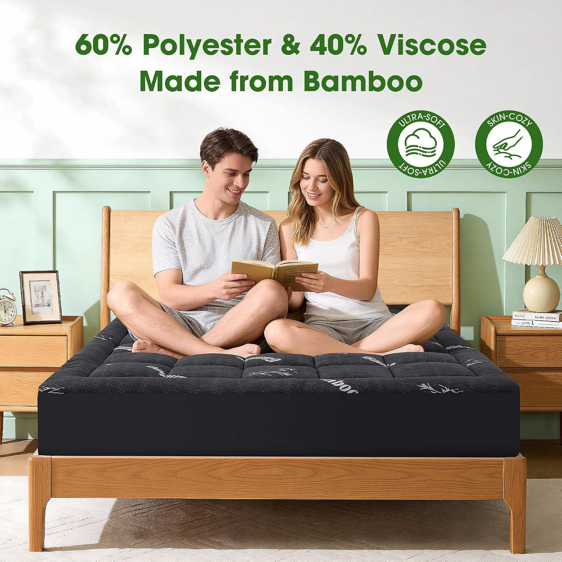 Mattress pad top fabric composition