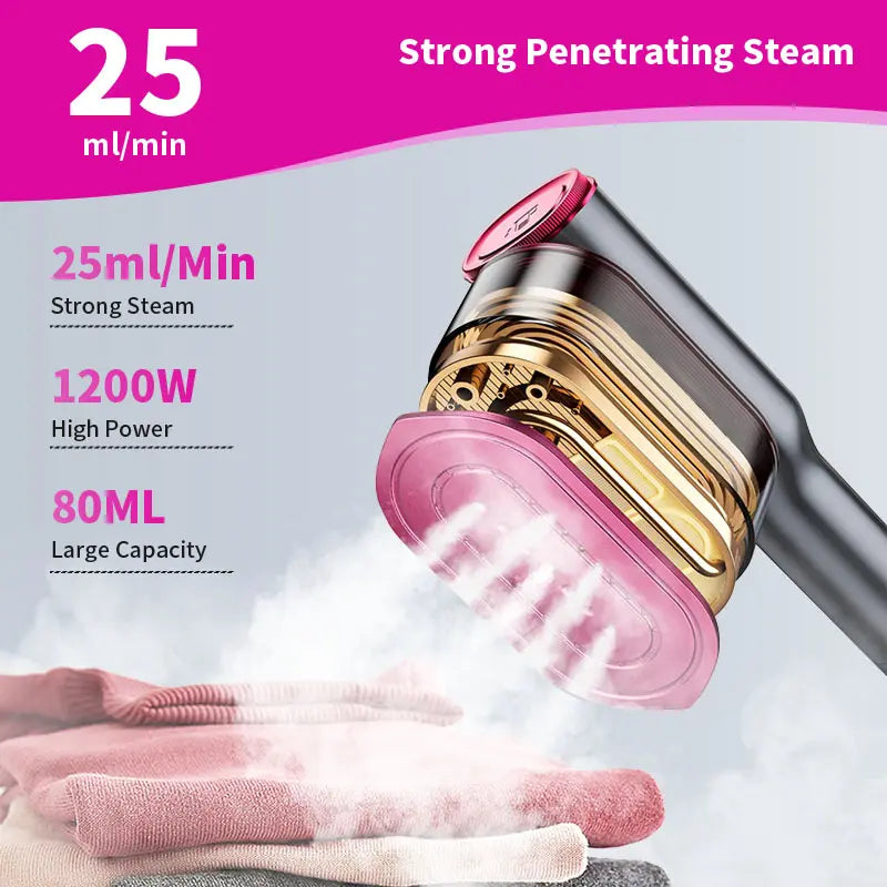 7-Mode Handheld Garment Steamer with LED Display – Portable Travel Steamer